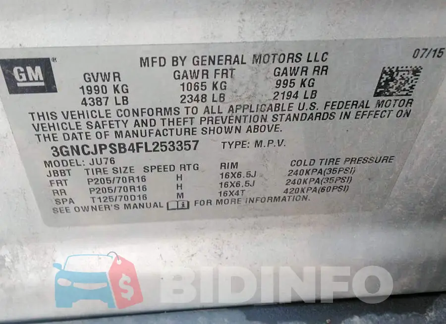 3GNCJPSB4FL253357 Photo# 9