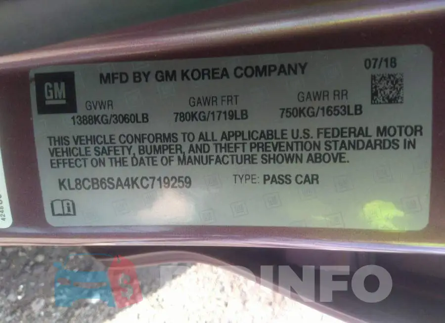 KL8CB6SA4KC719259 Photo# 9