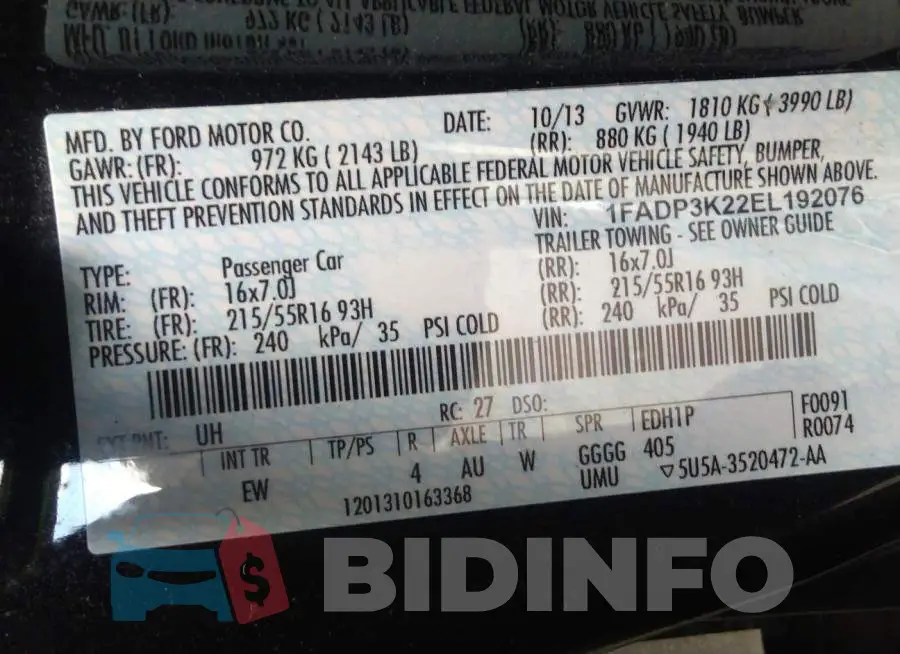 1FADP3K22EL192076 Photo# 9
