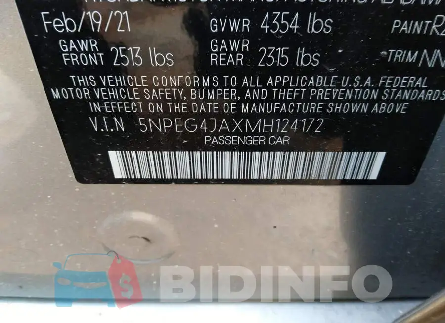 5NPEG4JAXMH124172 Photo# 9