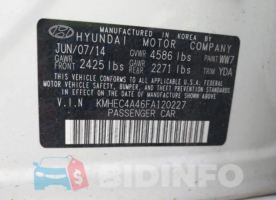 KMHEC4A46FA120227 Photo# 9