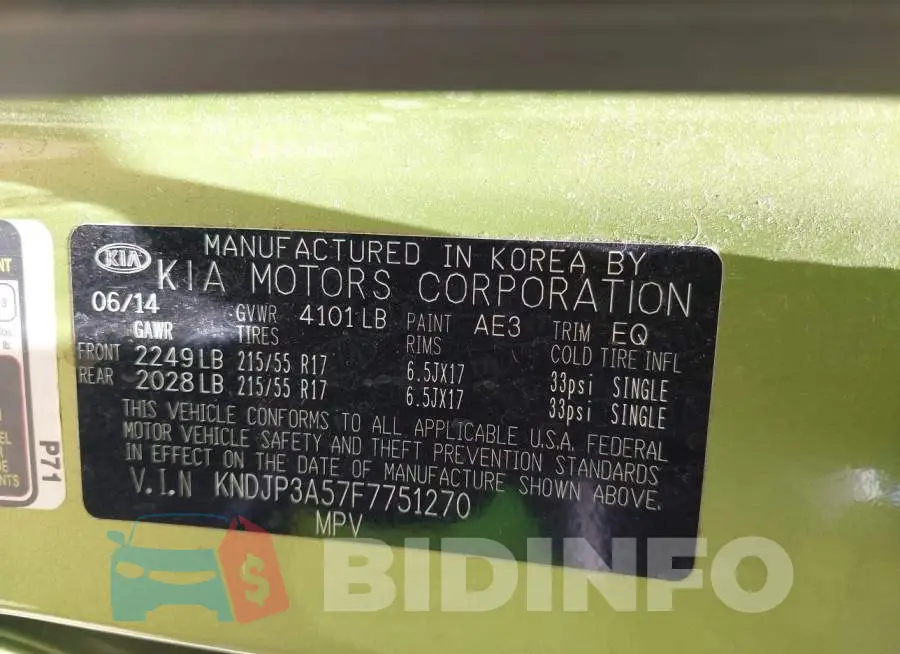 KNDJP3A57F7751270 Photo# 9