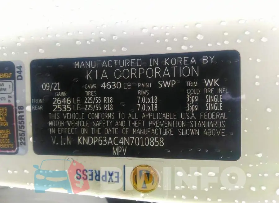 KNDP63AC4N7010858 Photo# 9