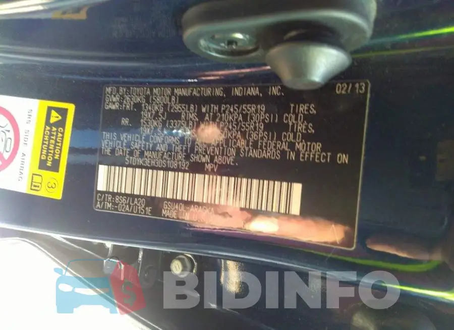 5TDYK3EH3DS108192 Photo# 9