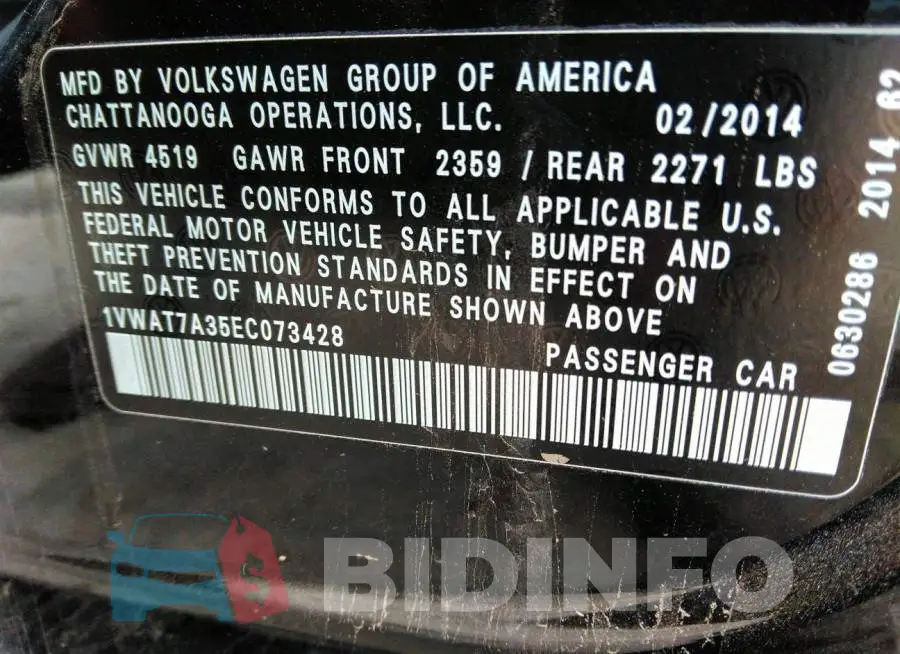 1VWAT7A35EC073428 Photo# 9