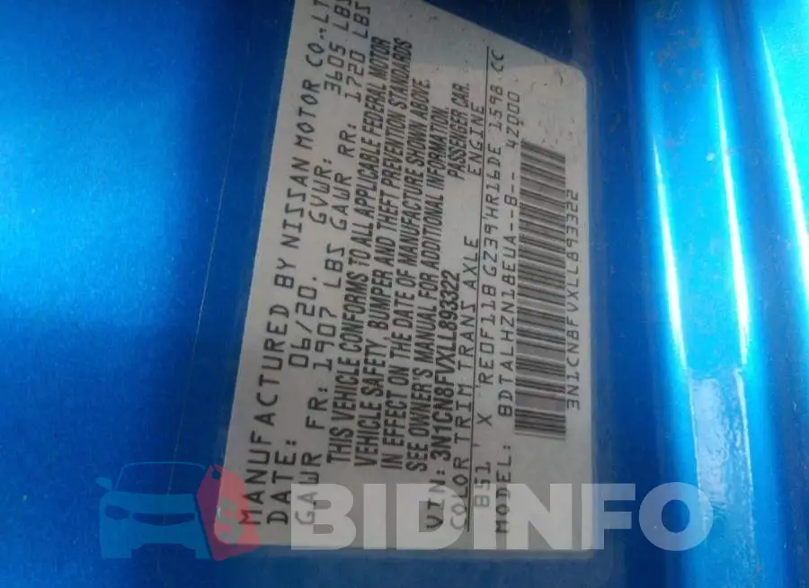 3N1CN8FVXLL893322 Photo# 9