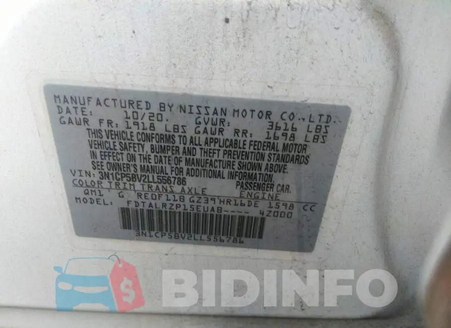 3N1CP5BV2LL556786 Photo# 9