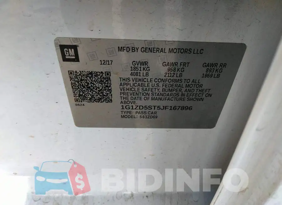 1G1ZD5ST5JF167896 Photo# 9