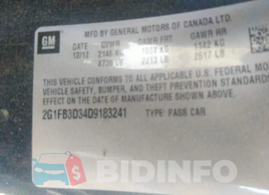 2G1FB3D34D9183241 Photo# 9