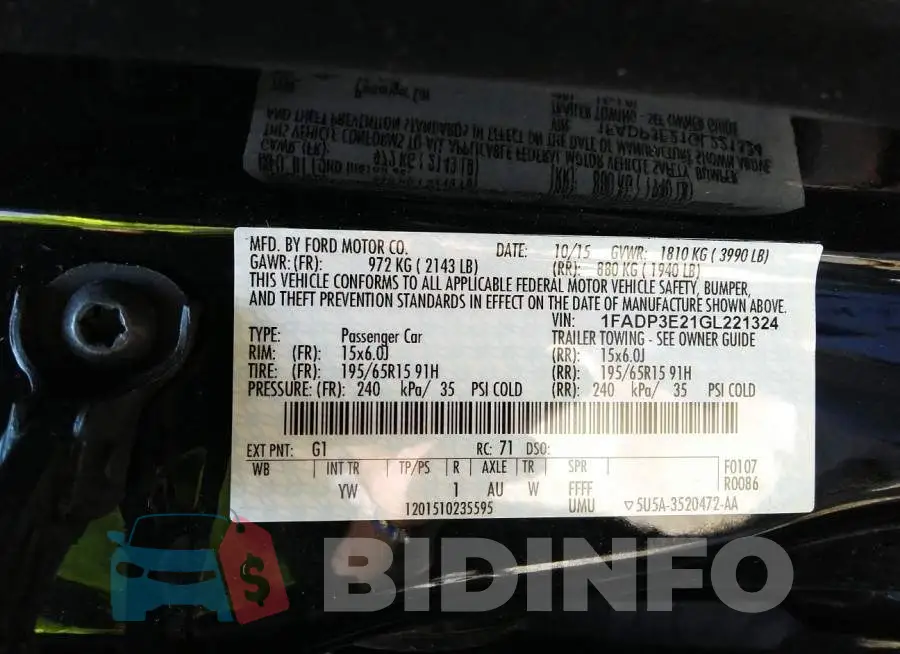 1FADP3E21GL221324 Photo# 9