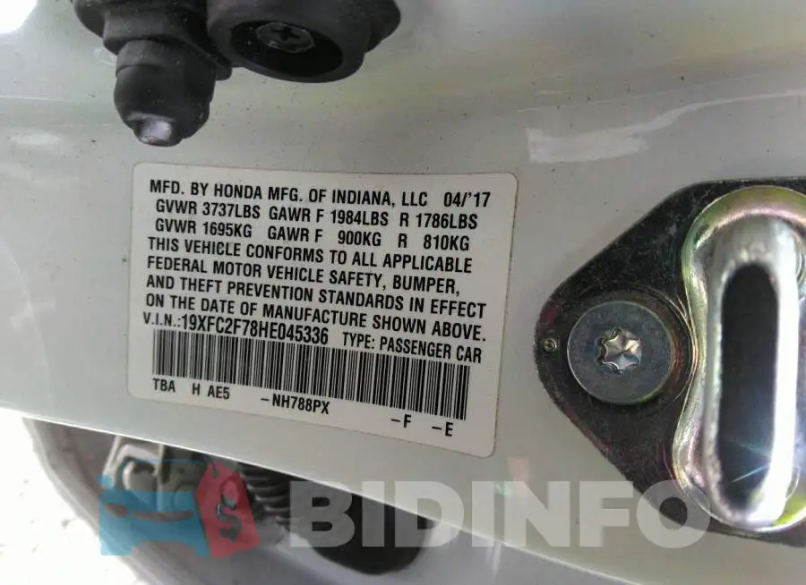 19XFC2F78HE045336 Photo# 9