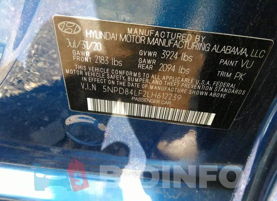 5NPD84LF2LH612239 Photo# 9