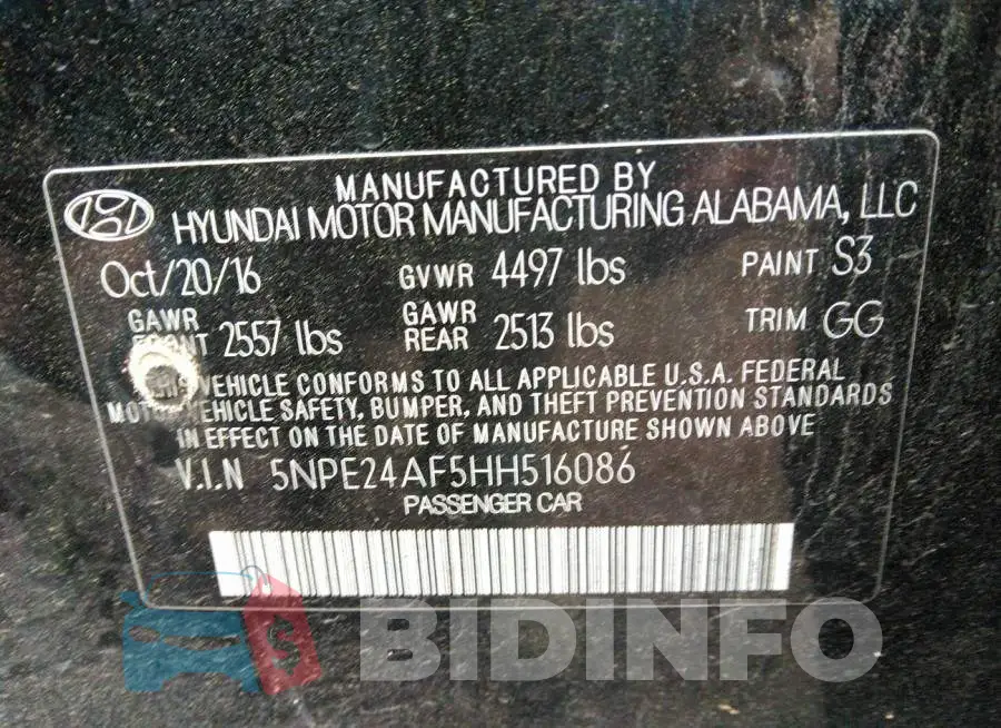 5NPE24AF5HH516086 Photo# 9