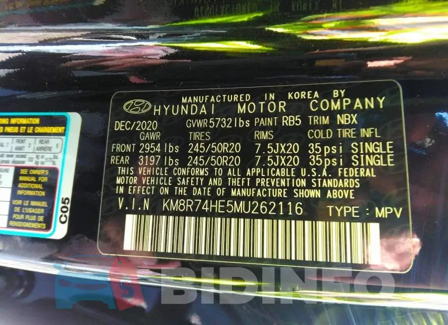 KM8R74HE5MU262116 Photo# 9