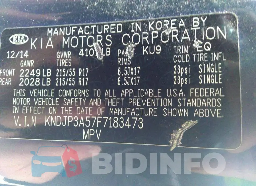 KNDJP3A57F7183473 Photo# 9