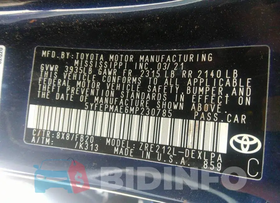 5YFEPMAE6MP230785 Photo# 9