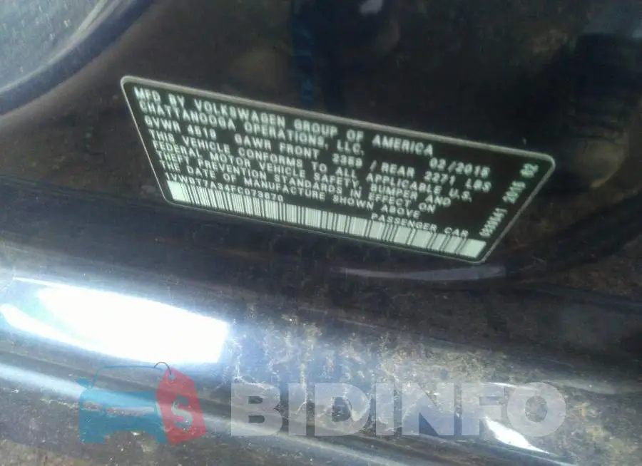 1VWBT7A34FC073670 Photo# 9