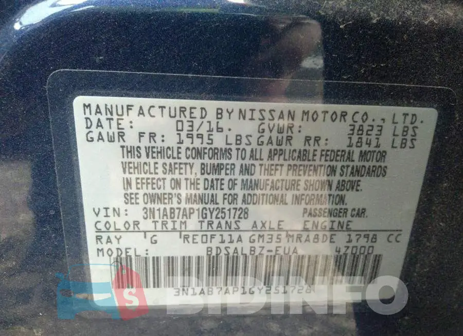 3N1AB7AP1GY251728 Photo# 9