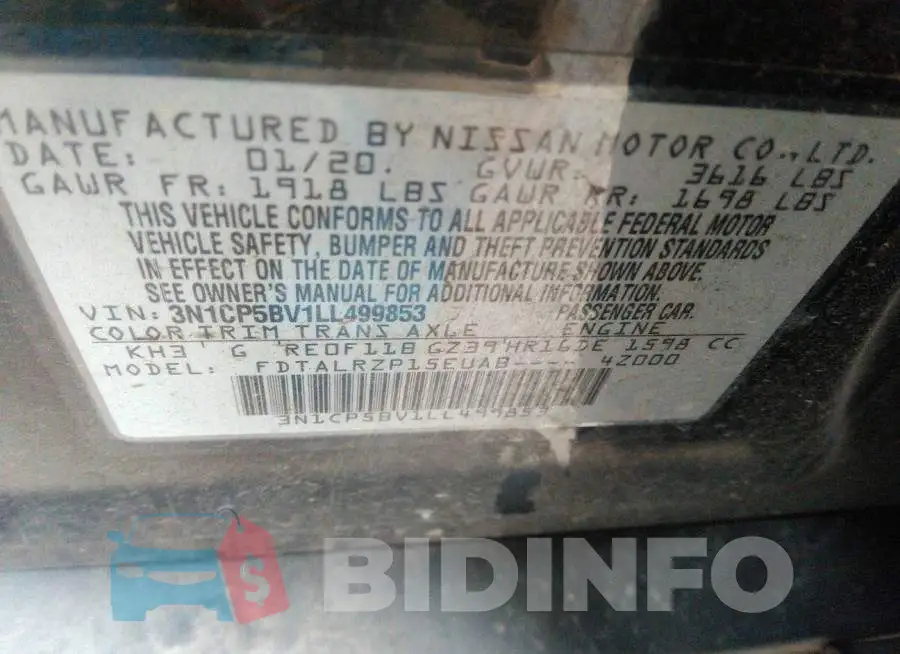 3N1CP5BV1LL499853 Photo# 9