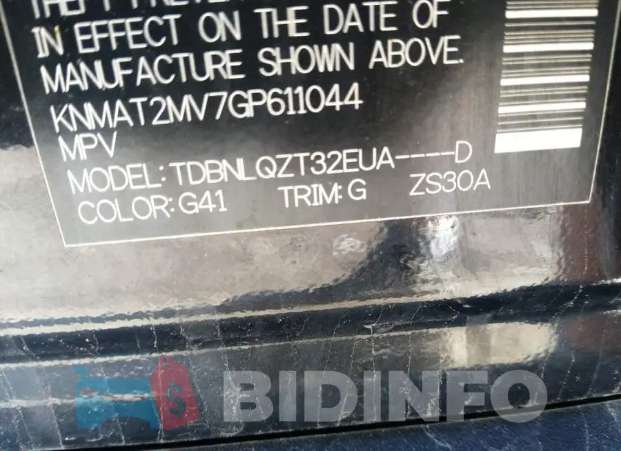 KNMAT2MV7GP611044 Photo# 9