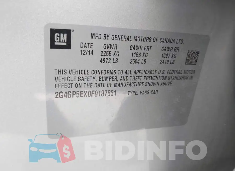 2G4GP5EX0F9187831 Photo# 9