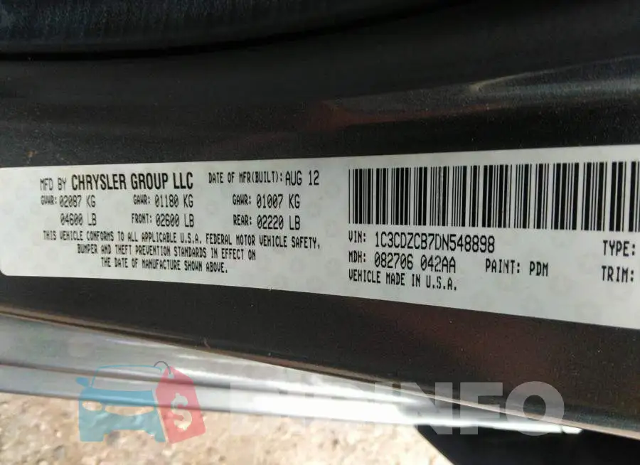 1C3CDZCB7DN548898 Photo# 9