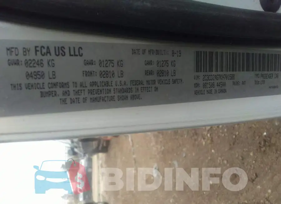 2C3CDZAG7KH701588 Photo# 9