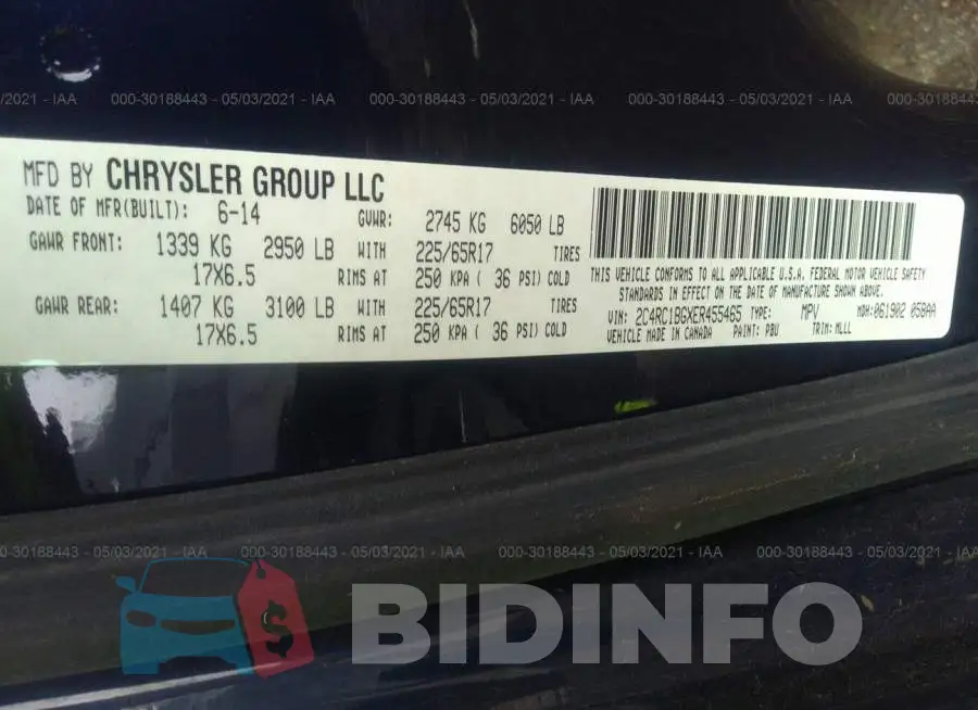 2C4RC1BGXER455465 Photo# 9