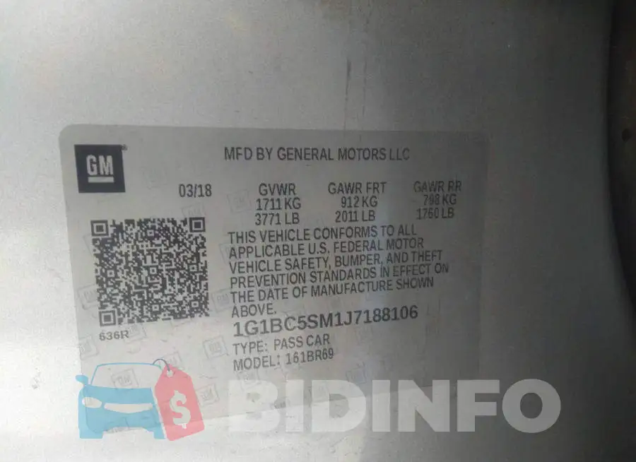 1G1BC5SM1J7188106 Photo# 9