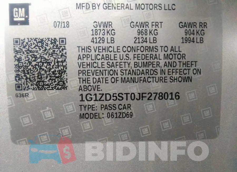 1G1ZD5ST0JF278016 Photo# 9