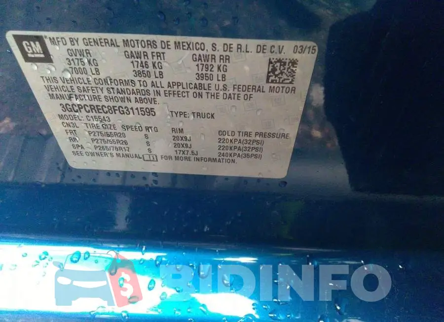 3GCPCREC8FG311595 Photo# 9