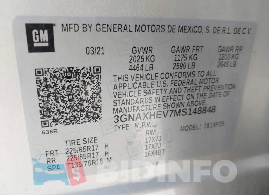 3GNAXHEV7MS148848 Photo# 9