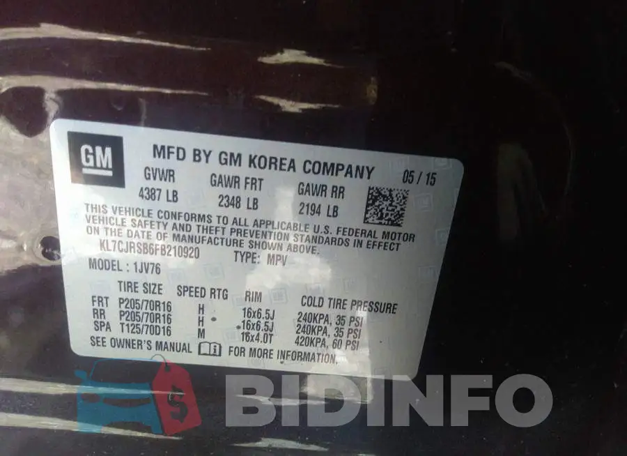 KL7CJRSB6FB210920 Photo# 9