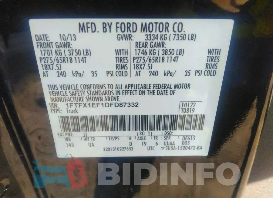 1FTFX1EF1DFD87332 Photo# 9