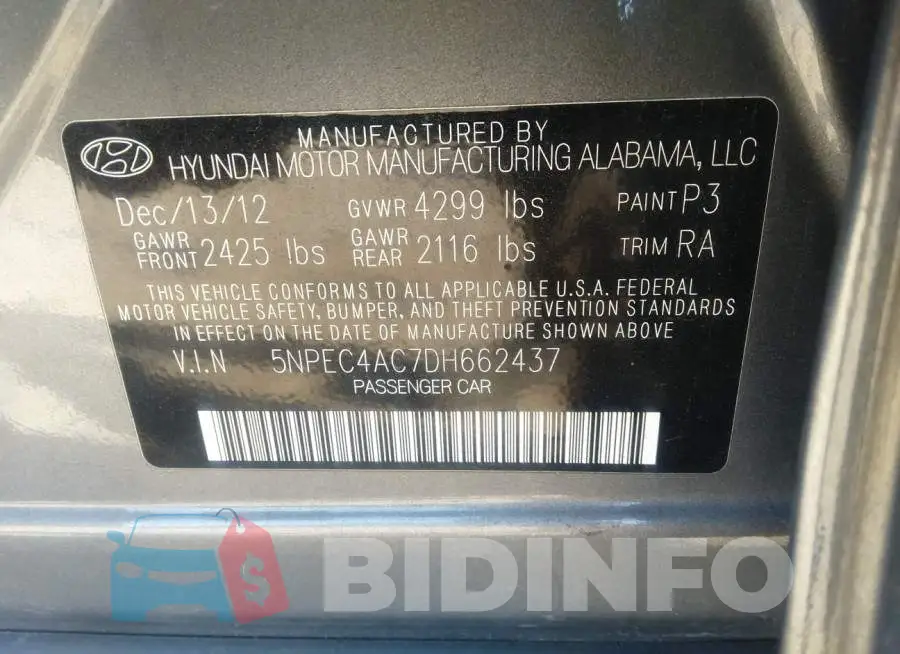 5NPEC4AC7DH662437 Photo# 9