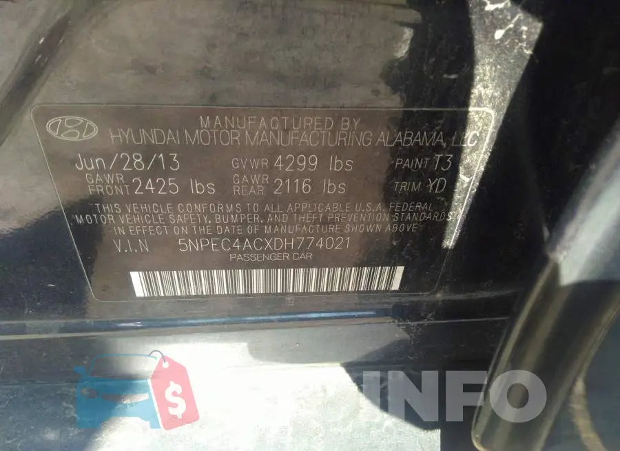 5NPEC4ACXDH774021 Photo# 9