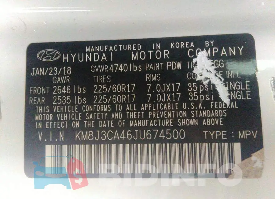 KM8J3CA46JU674500 Photo# 9