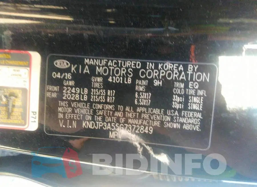KNDJP3A55G7372849 Photo# 9