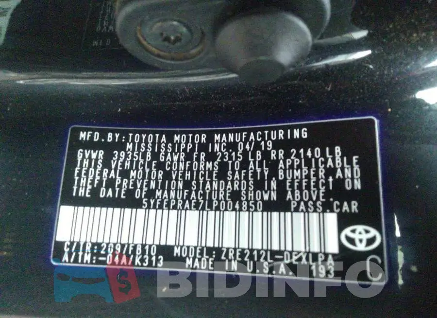 5YFEPRAE7LP004850 Photo# 9