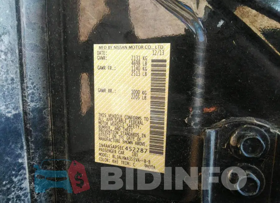 1N4AA5AP5EC452287 Photo# 9