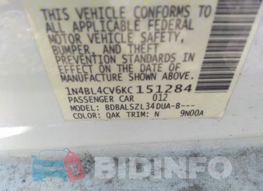 1N4BL4CV6KC151284 Photo# 9