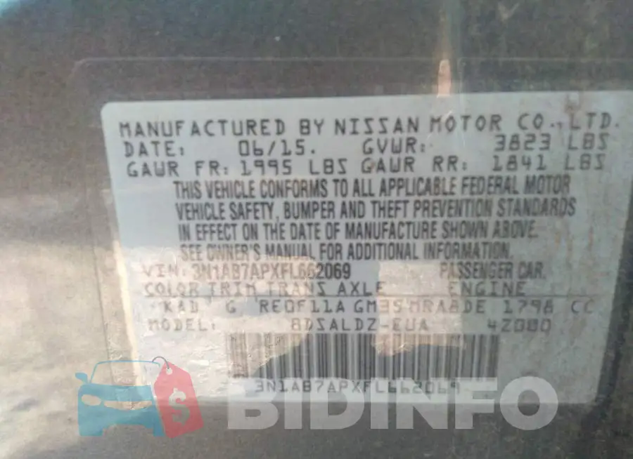 3N1AB7APXFL662069 Photo# 9