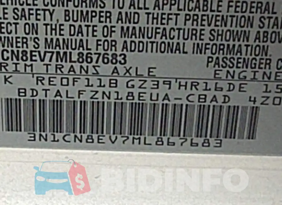 3N1CN8EV7ML867683 Photo# 9