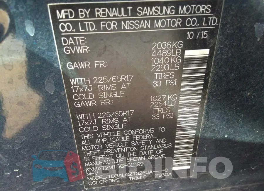 KNMAT2MT5GP611199 Photo# 9
