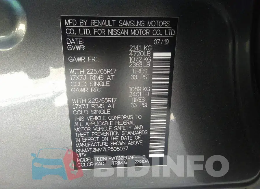 KNMAT2MV7LP508037 Photo# 9