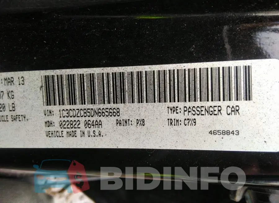 1C3CDZCB5DN665668 Photo# 9