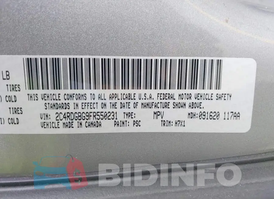 2C4RDGBG9FR550231 Photo# 9