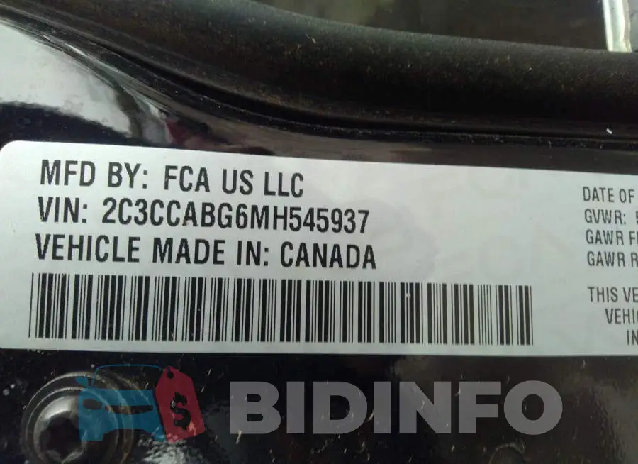 2C3CCABG6MH545937 Photo# 9