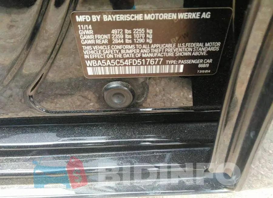 WBA5A5C54FD517677 Photo# 9