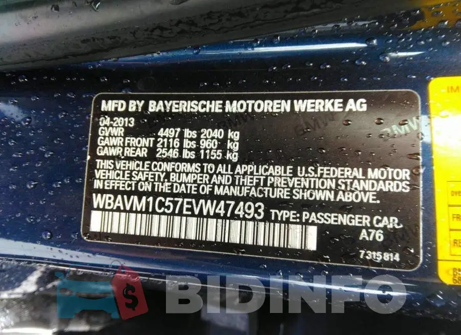 WBAVM1C57EVW47493 Photo# 9